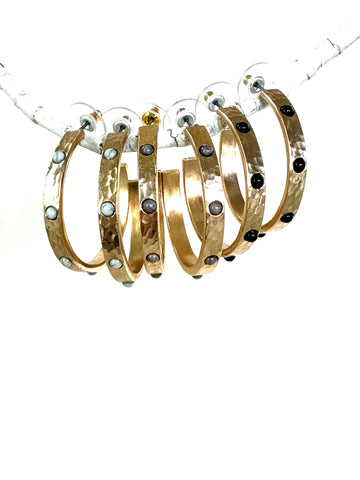 hammered stone hoops-cvhr-BEST SELLER