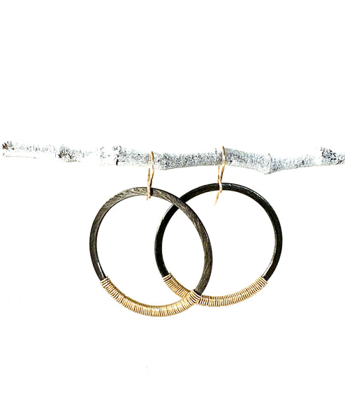 small wrap gunmetal hoops-cvgmhs-BEST SELLER