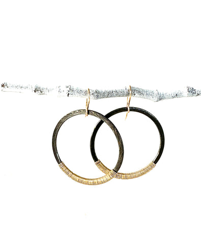 small wrap gunmetal hoops-cvgmhs-BEST SELLER